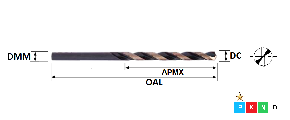 13.7mm HSS Two Tone Jobber Drill DIN338